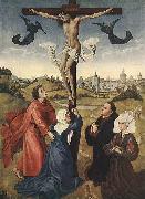 WEYDEN, Rogier van der Crucifixion Triptych oil on canvas